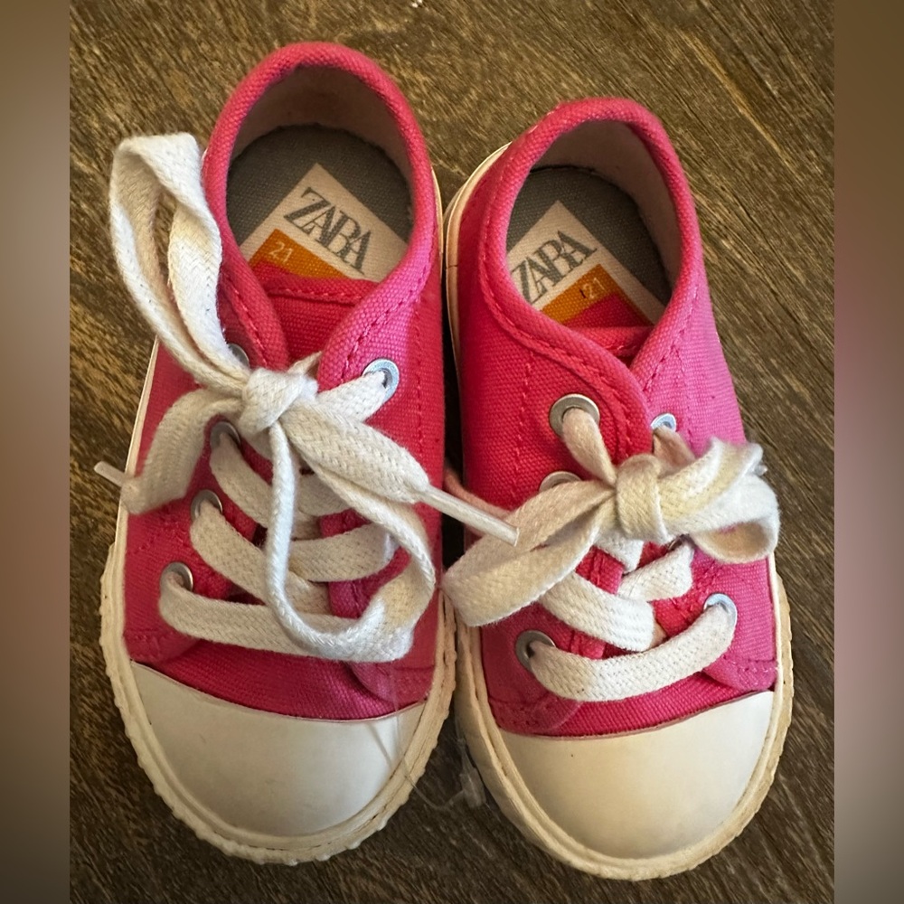 Zara hot pink girls sneakers tennis shoes